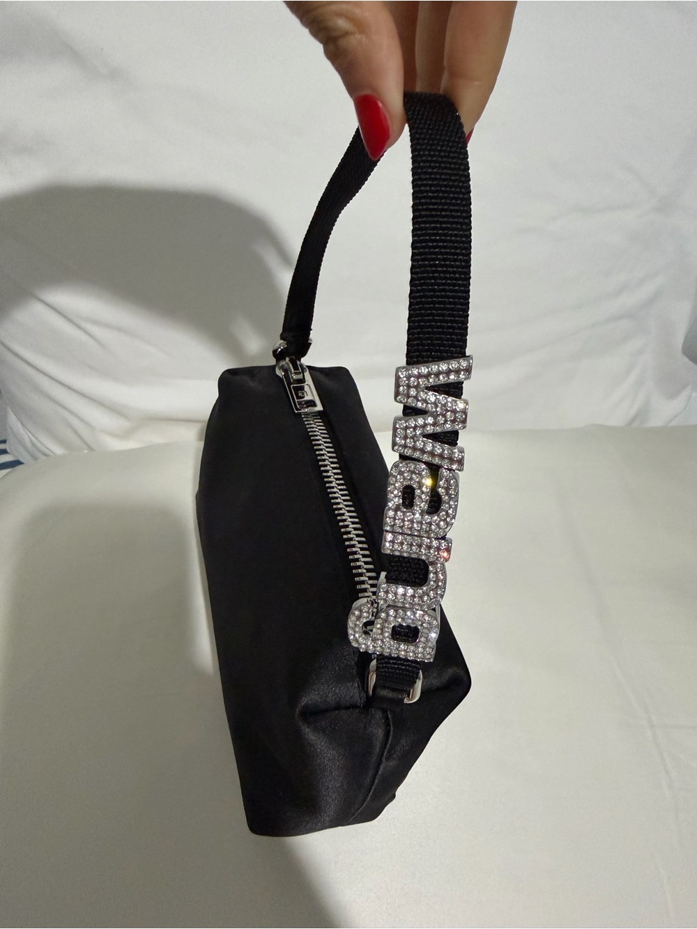 Alexander Wang Heiress satin pouch.